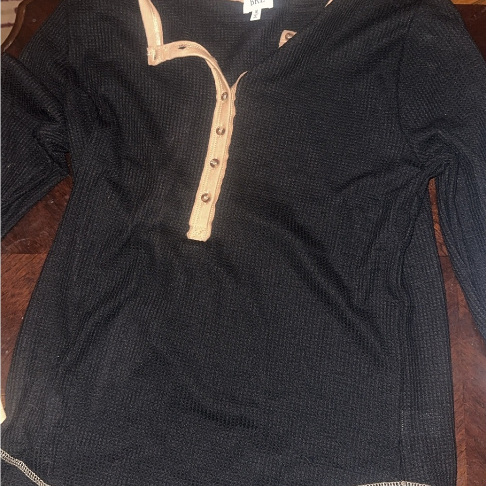 BKE Black and Tan Button Down Shirt